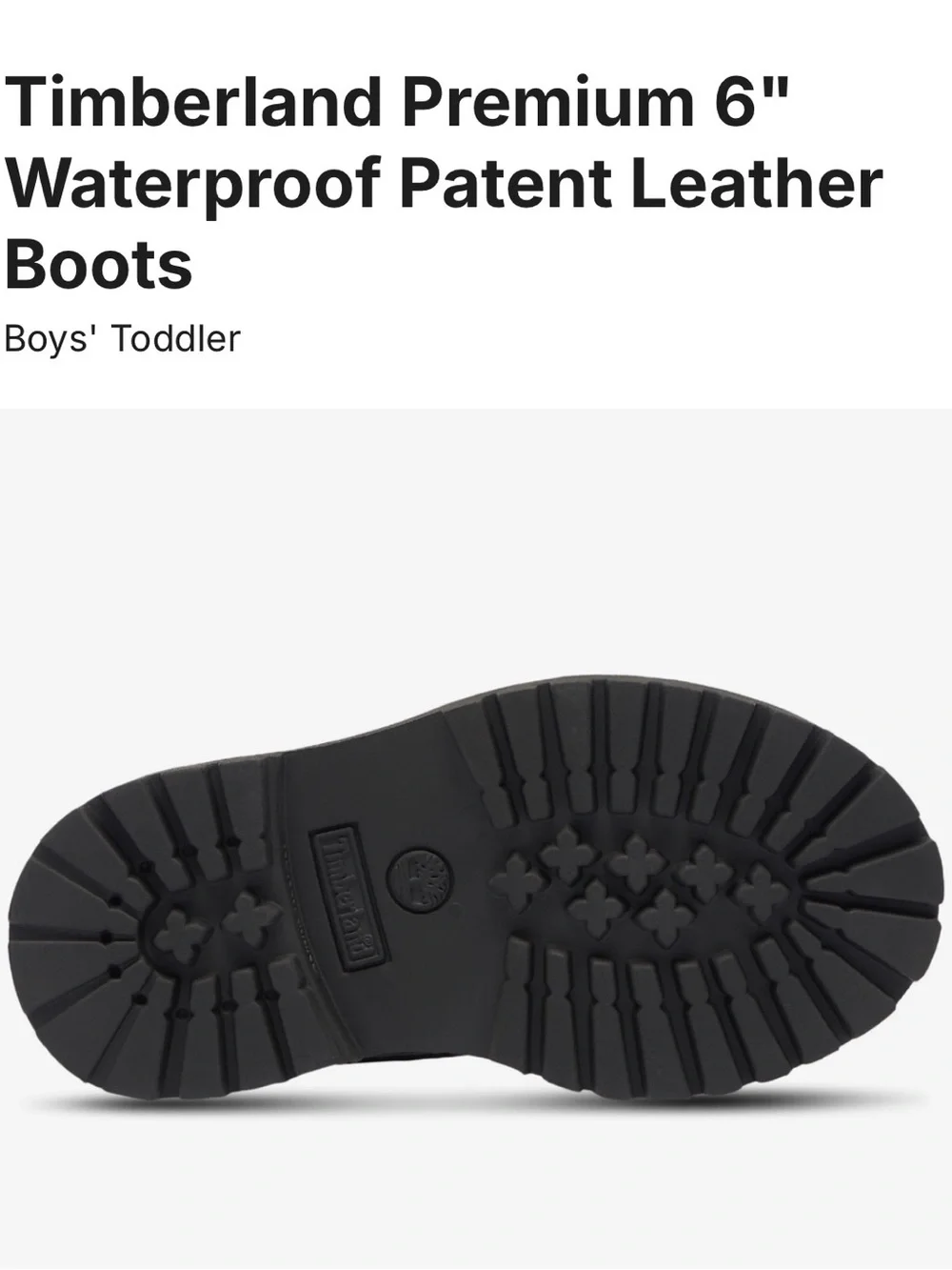 Timberland Kids Black Patent Leather Lace-Up Boots